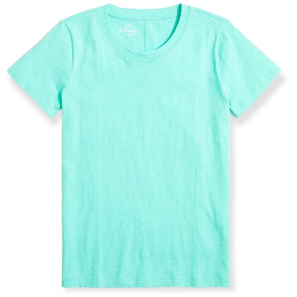 J. CREW Girlfriend Tee Crewneck Neon Agua Short Sleeve T-Shirt - Picture 13 of 13